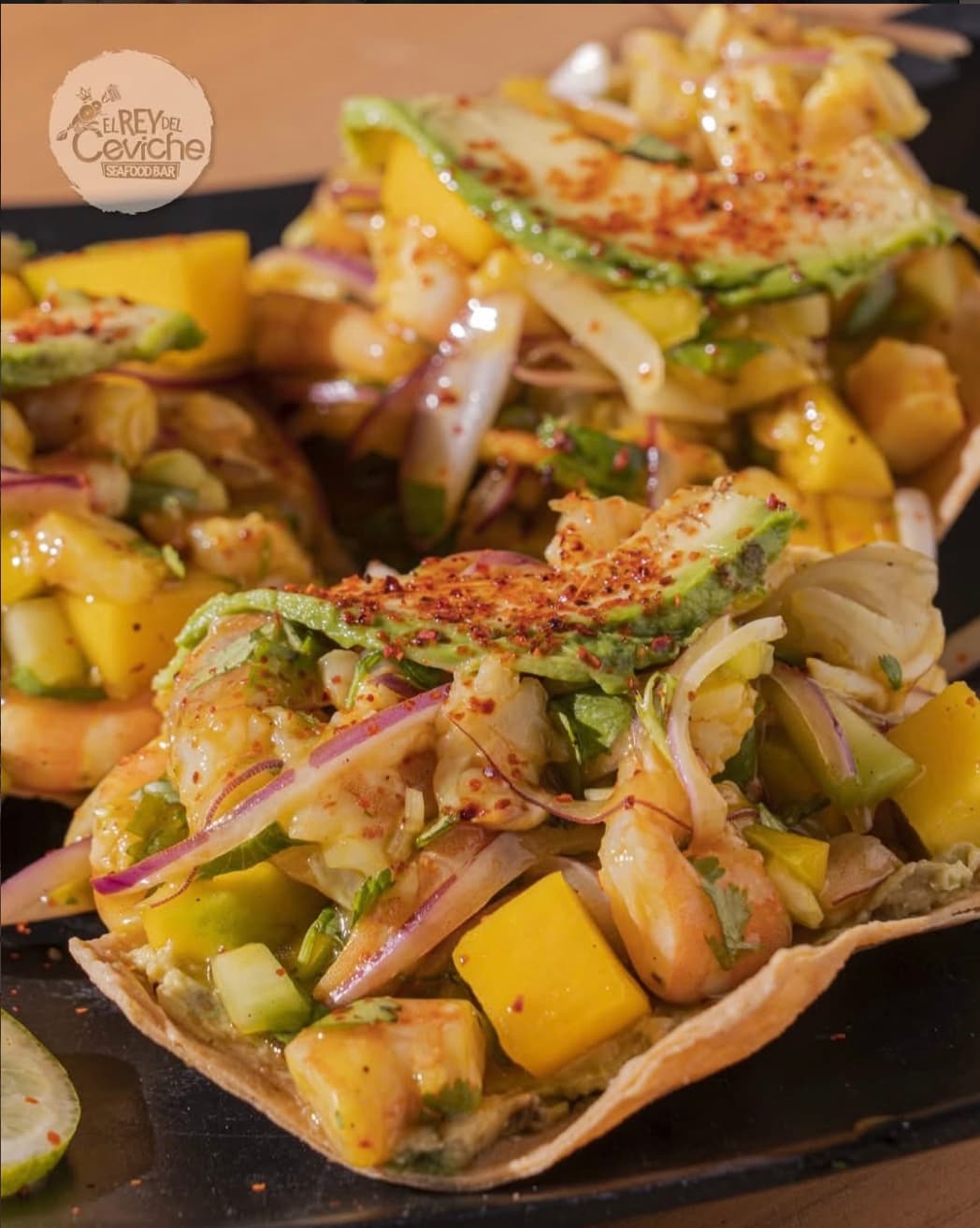 Tostadas camarón tropical